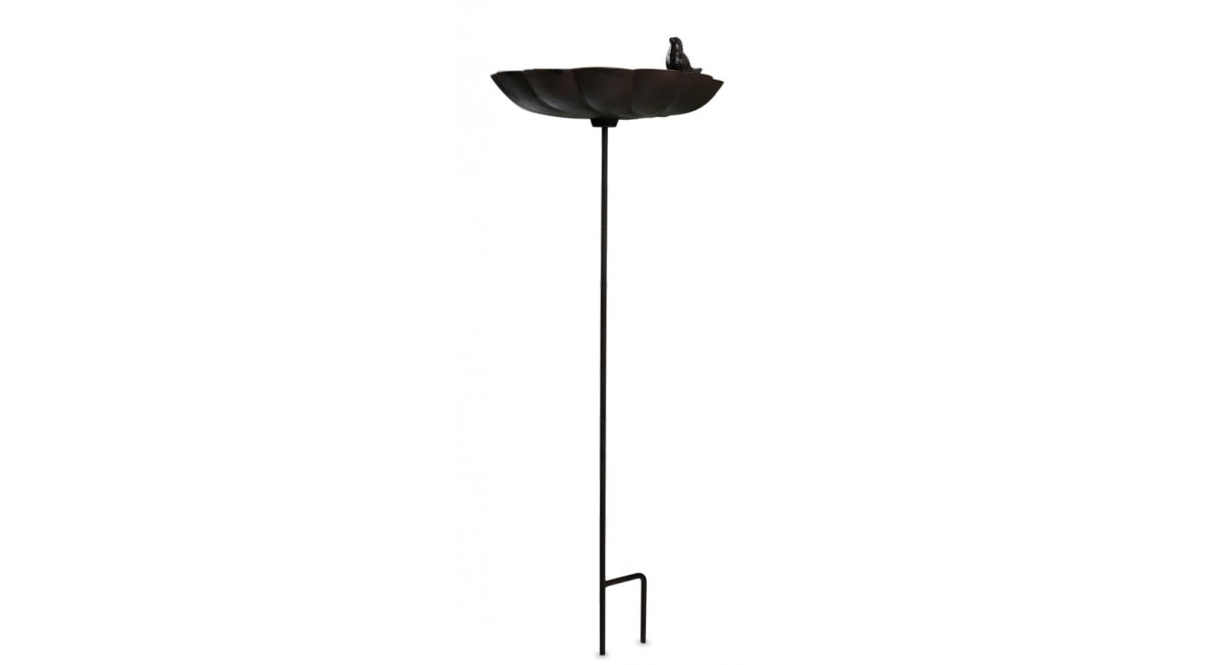 Vogeltränke auf Ständer Gusseisen Gusseisen Braun 26x26.5x72cm