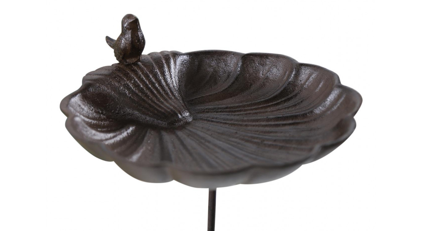 Vogeltränke auf Ständer Gusseisen Gusseisen Braun 26x26.5x72cm