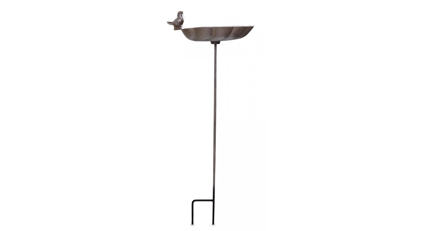 Vogeltränke auf Ständer Gusseisen Gusseisen Braun 26x26.5x72cm