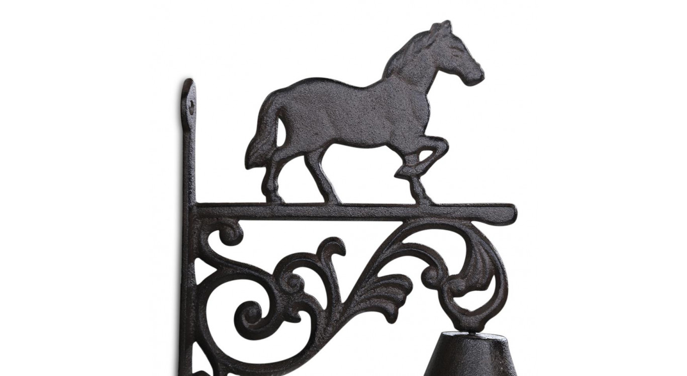 Glocke Pferd Gusseisen Braun 21.5x9.5x25cm