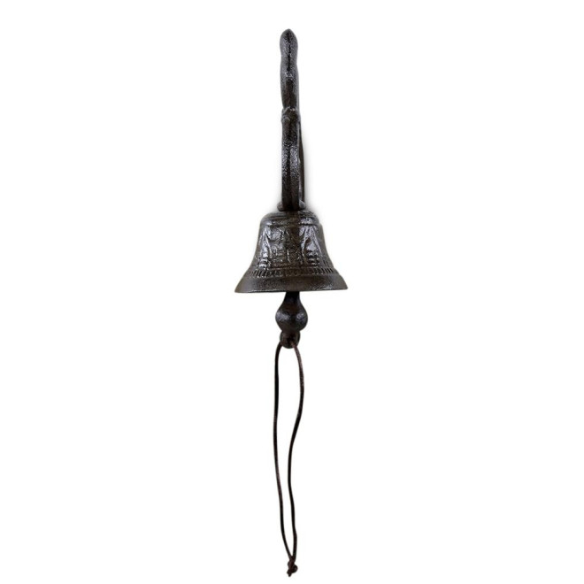 Glocke 2 Vögel Gusseisen Braun 12x7.5x22.5cm