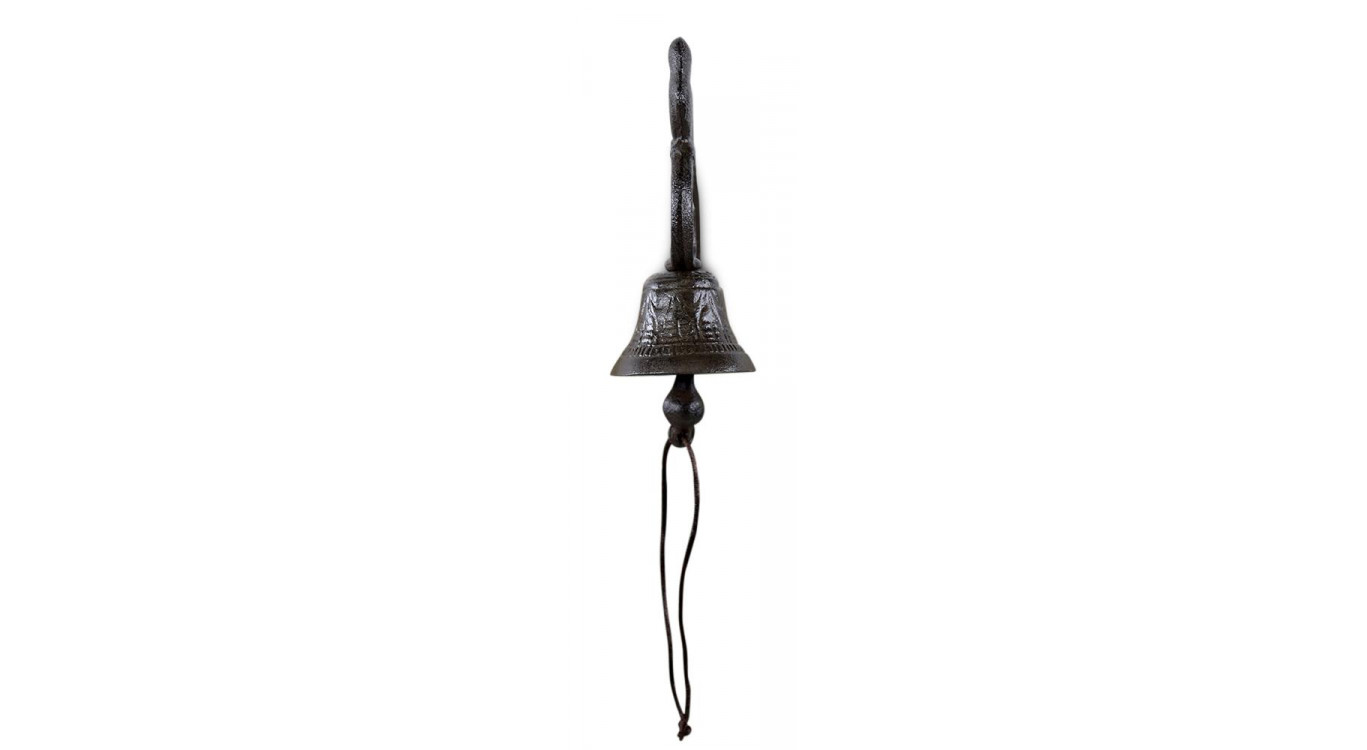 Glocke 2 Vögel Gusseisen Braun 12x7.5x22.5cm