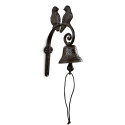 Campana 2 Pájaros Fundición Marrón 14x7.5x22.5cm