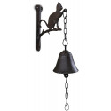 Cloche Chat Fonte Marron 16.5x7.5x31.5cm