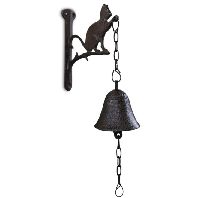 Cloche Chat Fonte Marron 12.2x4x12.5cm