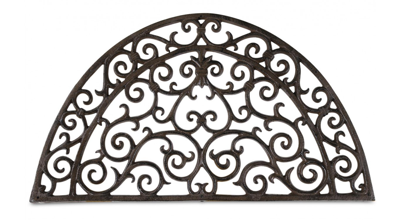Tapis Paillasson Demi-Lune Fonte Marron 66x38x1.5cm