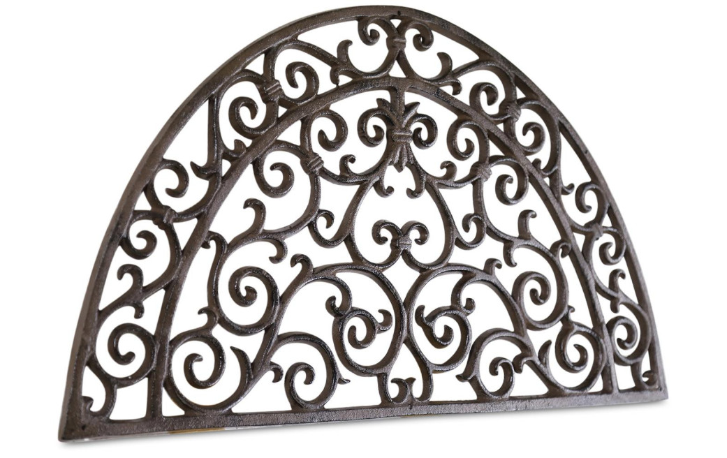 Tapis Paillasson Demi-Lune Fonte Marron 66x38x1.5cm