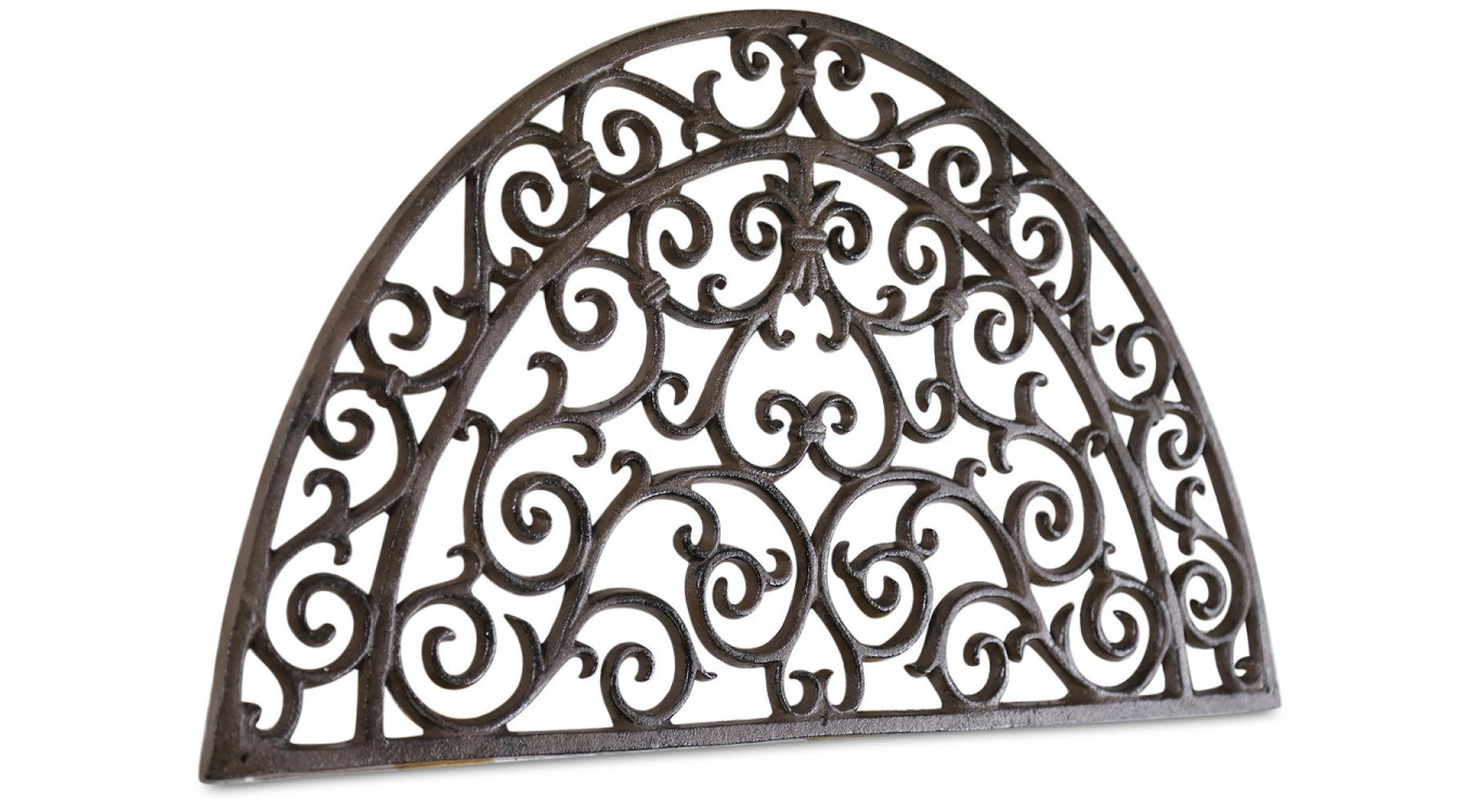 Tapis Paillasson Demi-Lune Fonte Marron 66x38x1.5cm