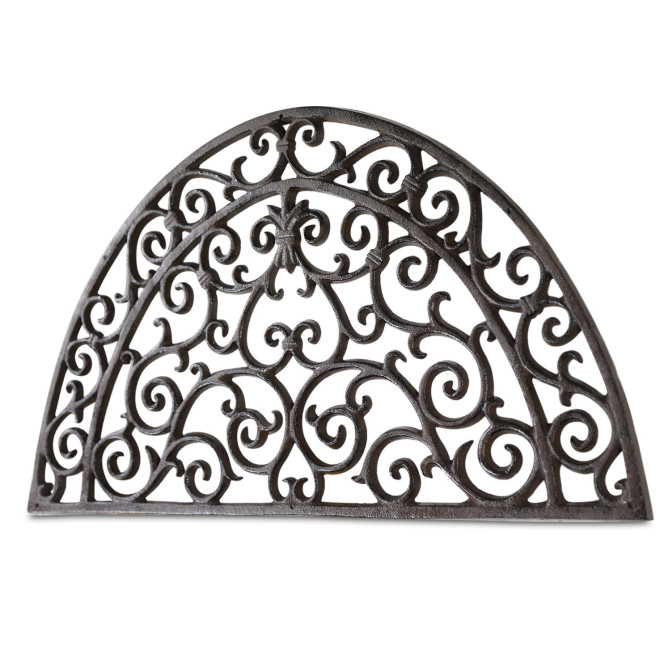 Tapis Paillasson Demi-Lune Fonte Marron 66x38x1.5cm