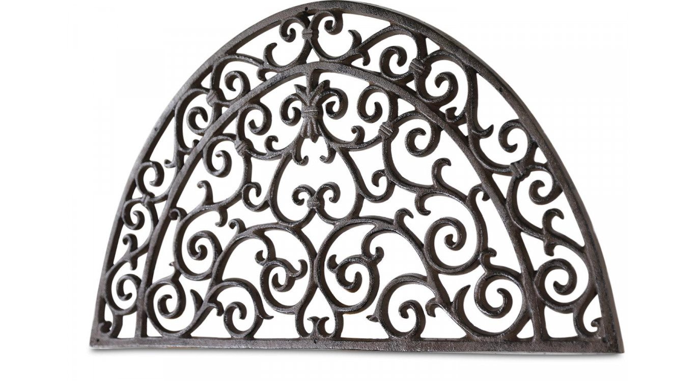Tapis Paillasson Demi-Lune Fonte Marron 66x38x1.5cm