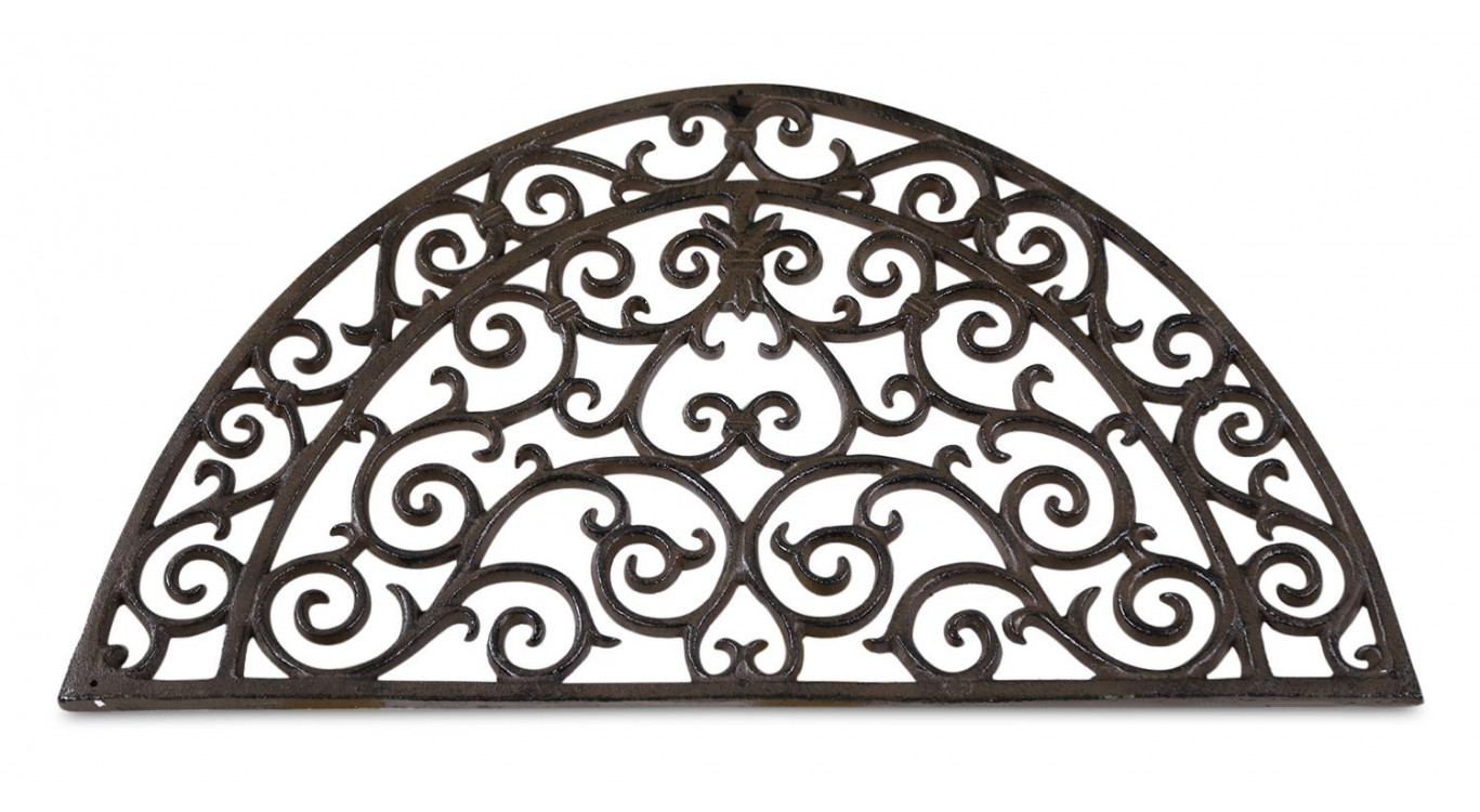Tapis Paillasson Demi-Lune Fonte Marron 66x38x1.5cm