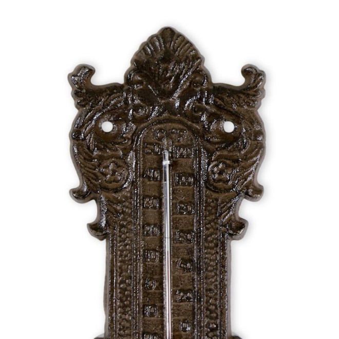 Thermometer Gusseisen Braun 13x1x37.5cm
