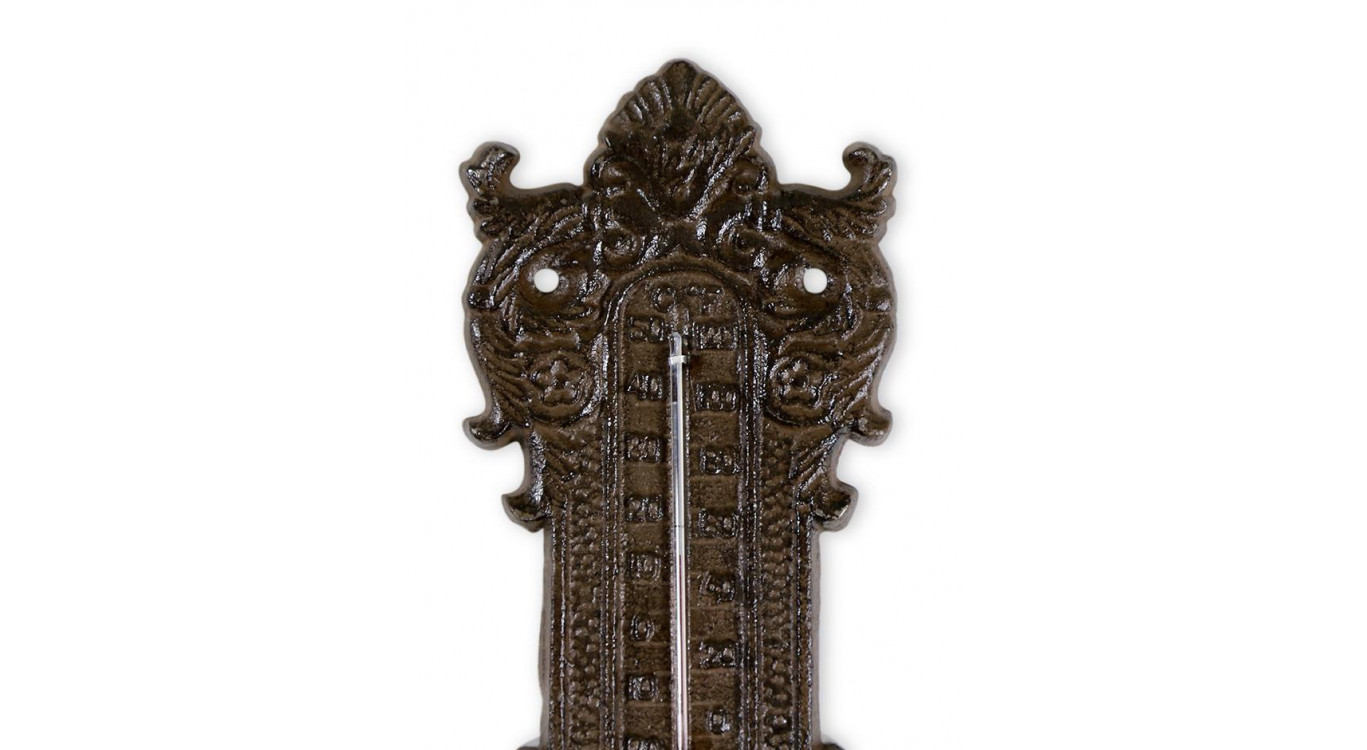 Thermometer Gusseisen Braun 13x1x37.5cm