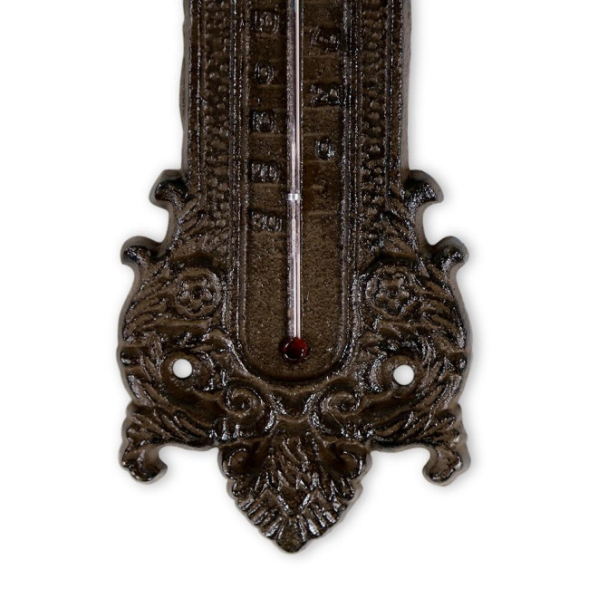 Thermometer Gusseisen Braun 13x1x37.5cm