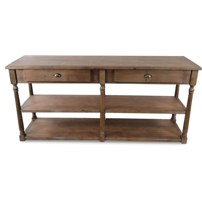 Console Drapier 2 Tiroirs Bois 190x54x87cm