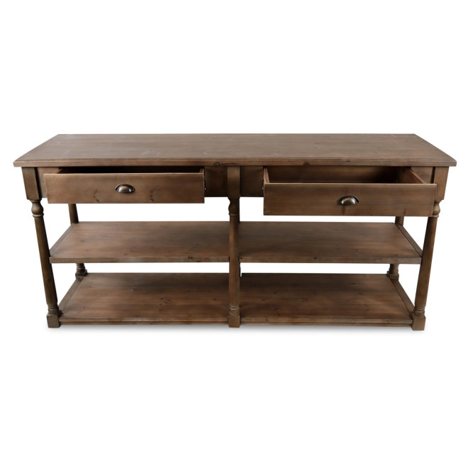Console Drapier 2 Tiroirs Bois 190x54x87cm