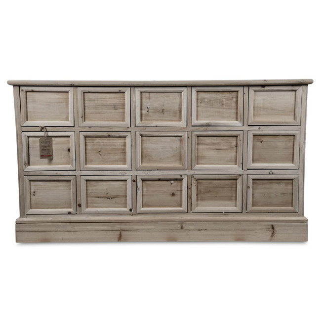 Kommode Grainetier 15 Schubladen Holz Nackt 137.5x40.5x76cm