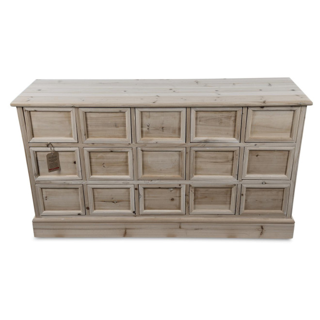 Kommode Grainetier 15 Schubladen Holz Nackt 137.5x40.5x76cm