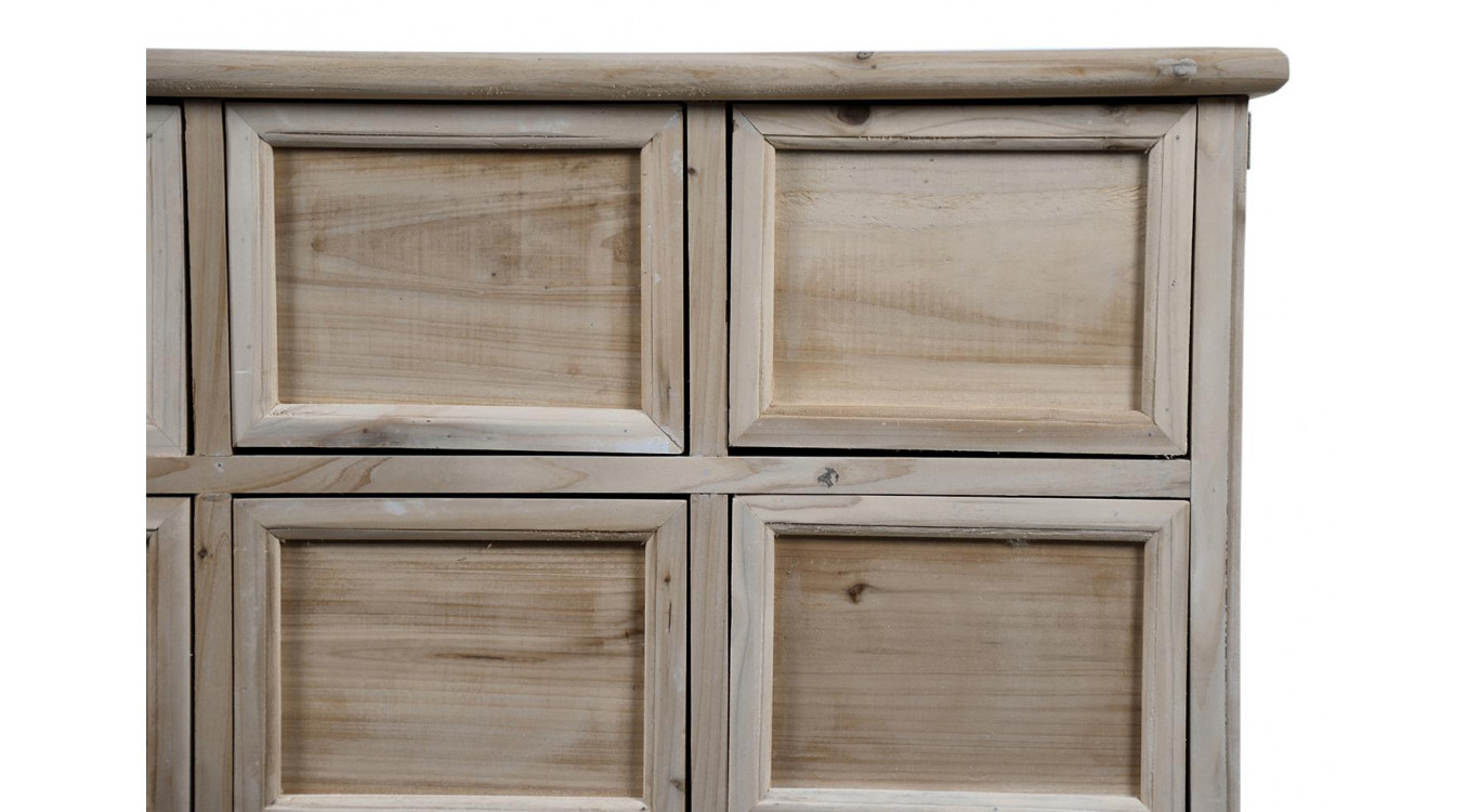 Kommode Grainetier 15 Schubladen Holz Nackt 137.5x40.5x76cm