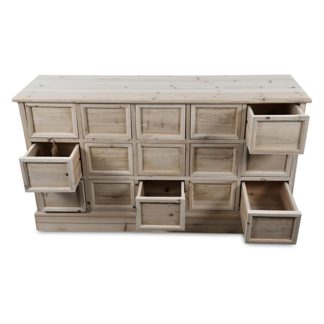 Kommode Grainetier 15 Schubladen Holz Nackt 137.5x40.5x76cm