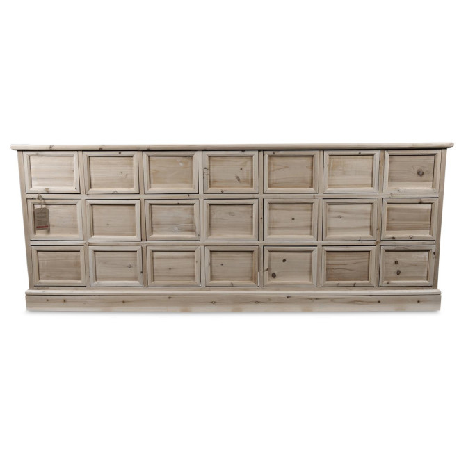 Truhe 21 Schubladen Holz Nackt 192x40.5x76cm