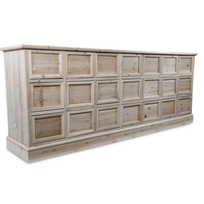 Truhe 21 Schubladen Holz Nackt 192x40.5x76cm