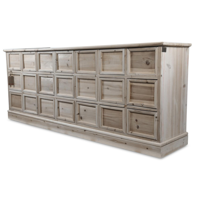 Truhe 21 Schubladen Holz Nackt 192x40.5x76cm