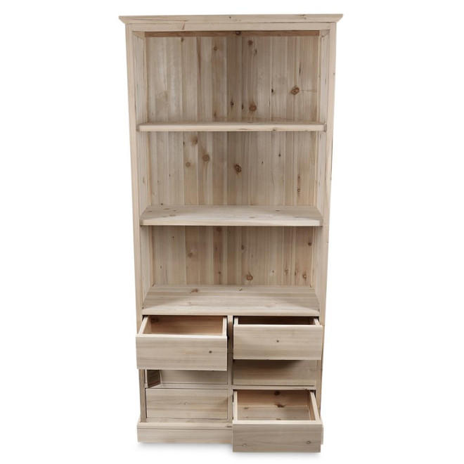 Geschirrschrank mit 6 Schubladen Nacktes Holz 78x34x168cm
