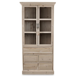 Vaisselier 5 Tiroirs Bois Nu 81x35x169cm