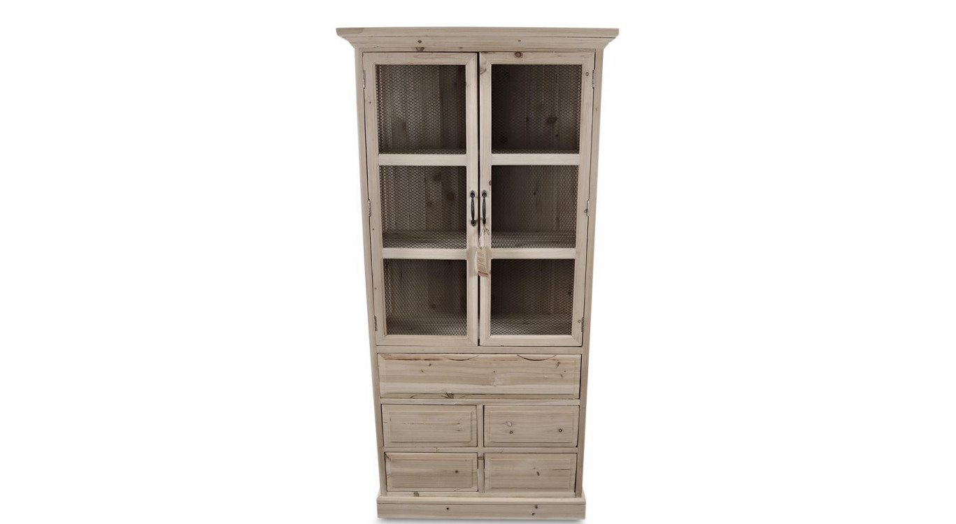 Geschirrschrank mit 5 Schubladen Nacktes Holz 81x35x169cm