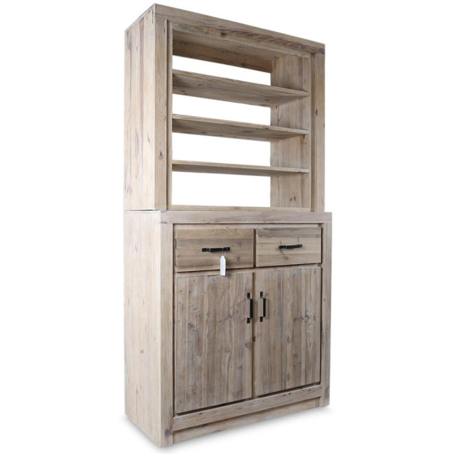Vaisselier 2 Tiroirs Bois Naturel 100x46x200cm