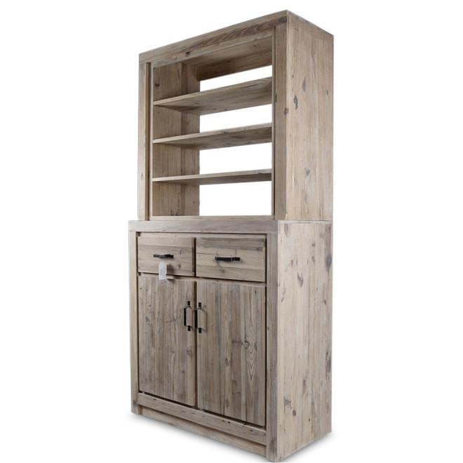 Vaisselier 2 Tiroirs Bois Naturel 100x46x200cm