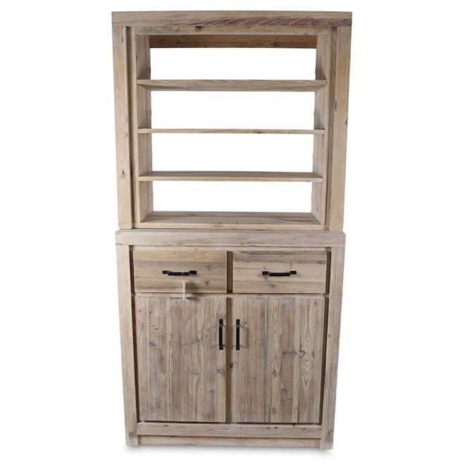 Vaisselier 2 Tiroirs Bois Naturel 100x46x200cm