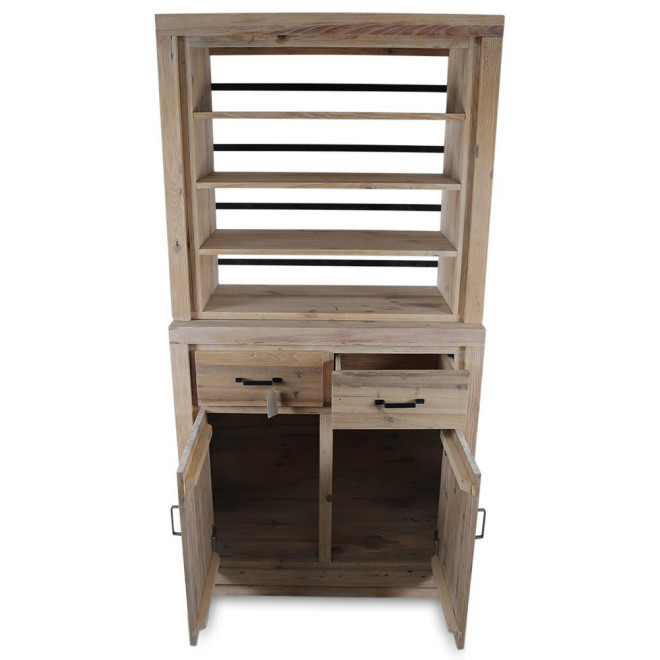Vaisselier 2 Tiroirs Bois Naturel 100x46x200cm