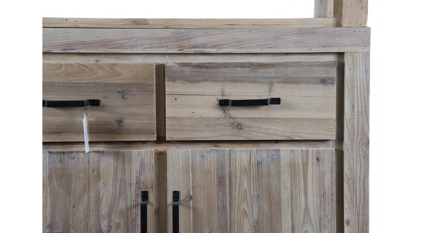 Geschirrschrank mit 2 Schubladen Naturholz 100x46x200cm