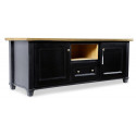 TV Stand 1 Drawer Wood Black 142x49x53cm