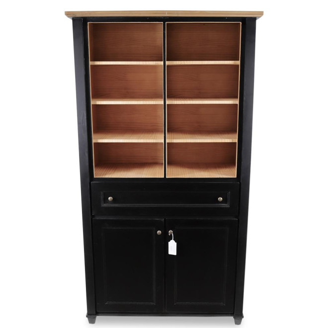 Vaisselier 1 Tiroir Bois Noir 100x49x179cm