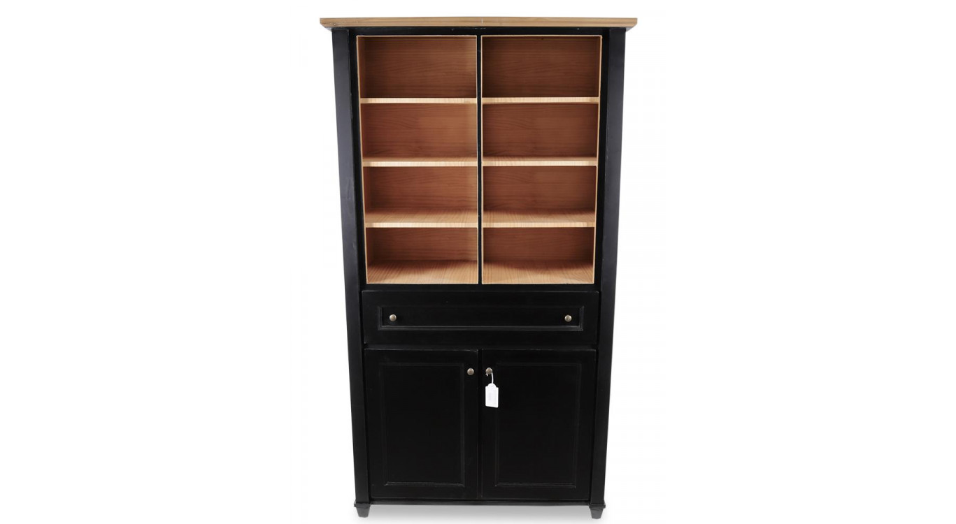 Vaisselier 1 Tiroir Bois Noir 100x49x179cm
