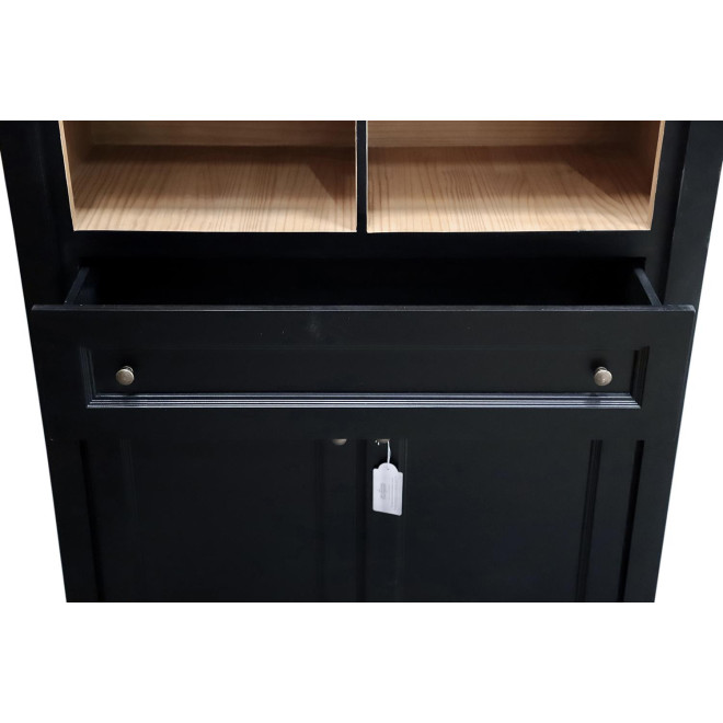 Vaisselier 1 Tiroir Bois Noir 100x49x179cm