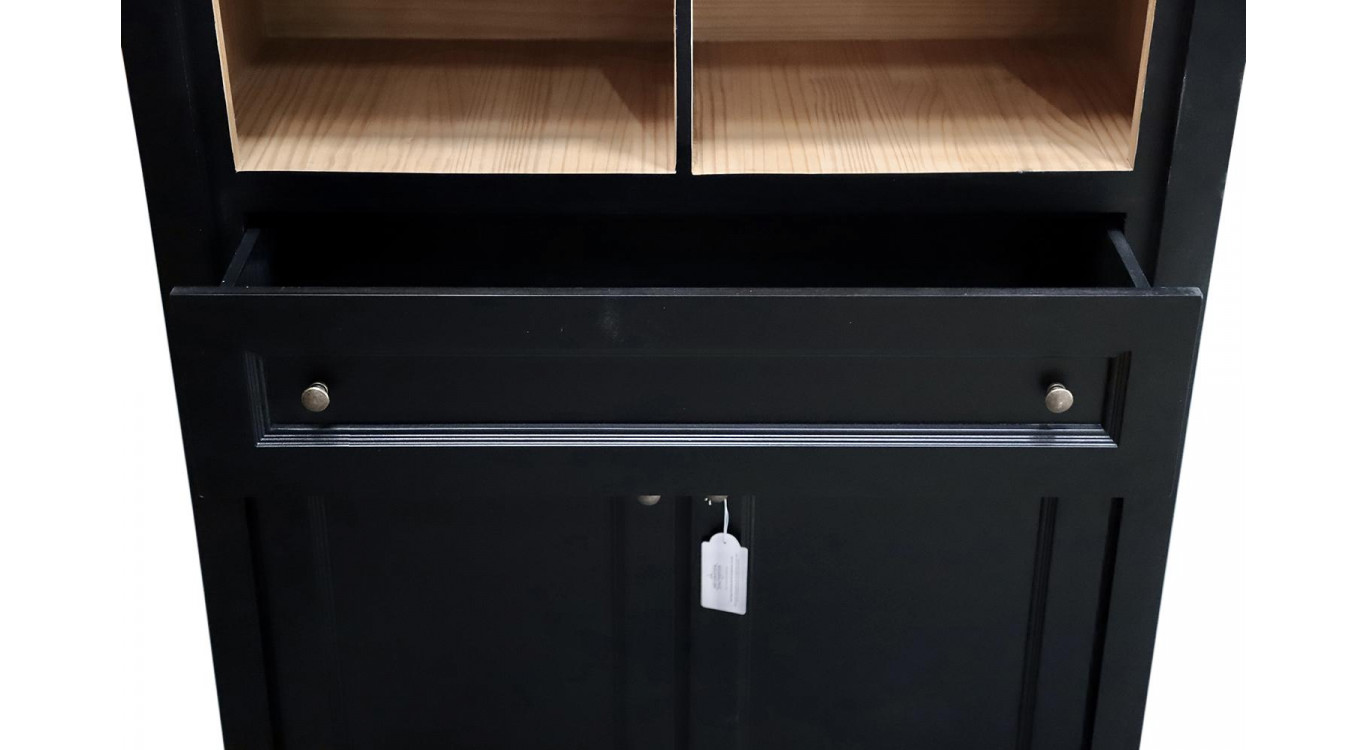 Vaisselier 1 Tiroir Bois Noir 100x49x179cm