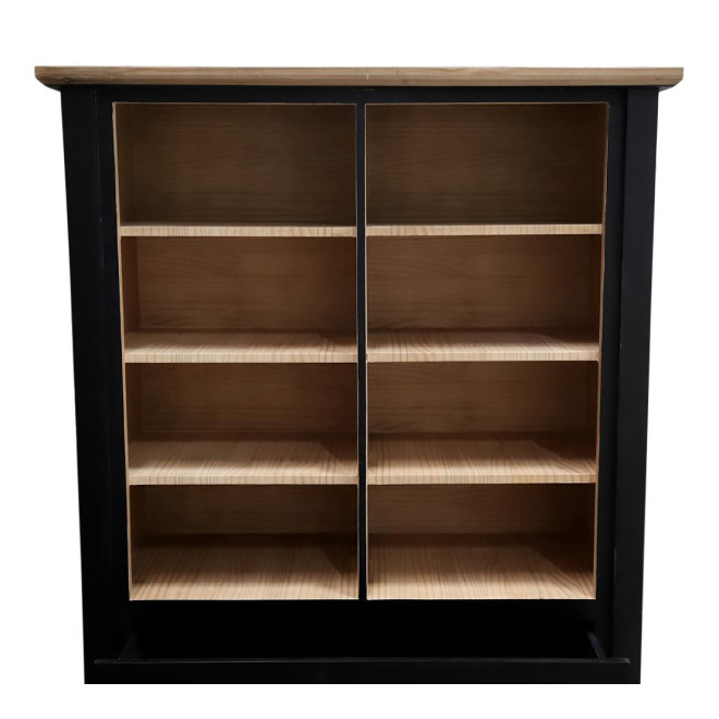 Vaisselier 1 Tiroir Bois Noir 100x49x179cm