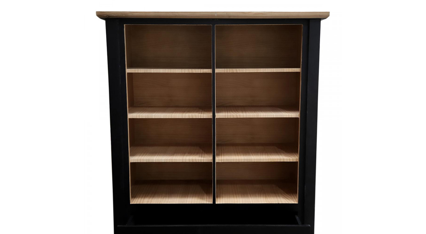 Vaisselier 1 Tiroir Bois Noir 100x49x179cm