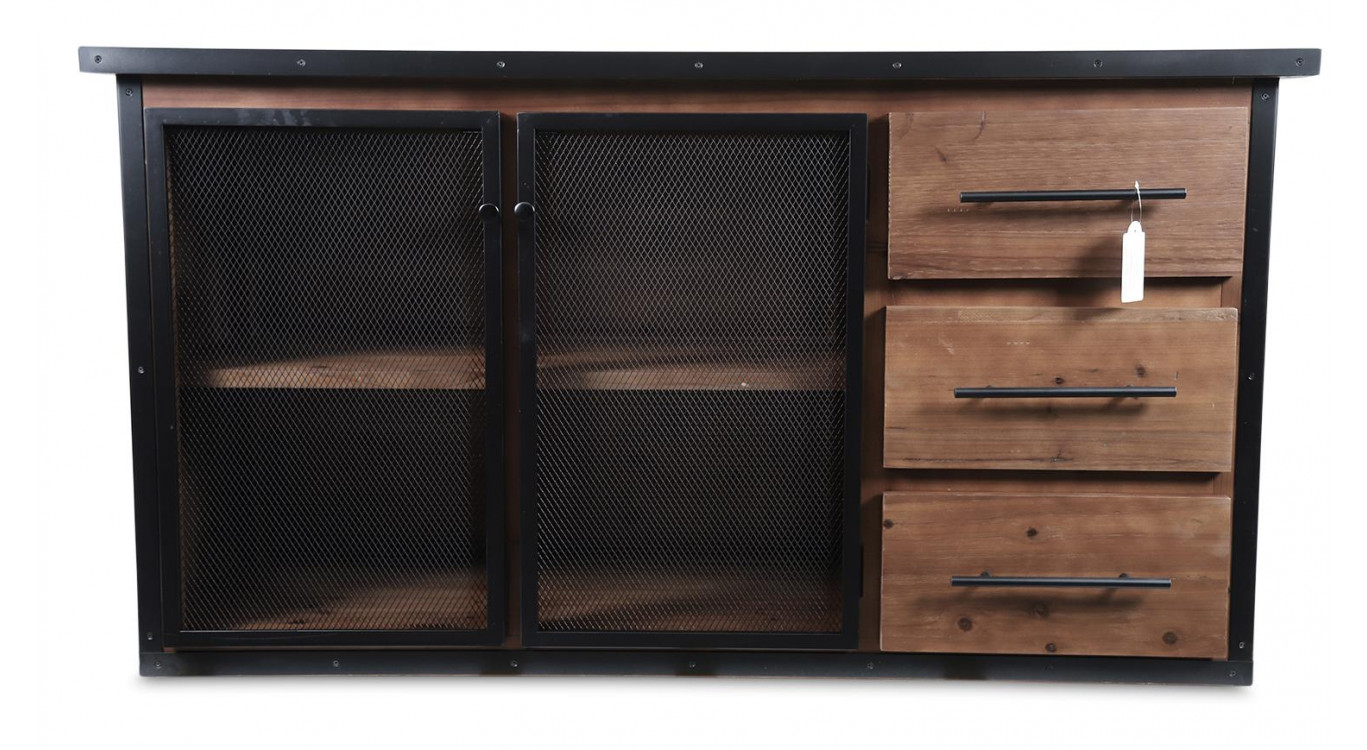 Anrichte mit 3 Schubladen Holz Braun 138x42x74cm
