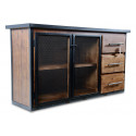 Credenza a 3 cassetti in legno marrone 138x42x74cm