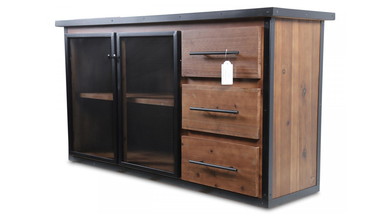 Anrichte mit 3 Schubladen Holz Braun 138x42x74cm