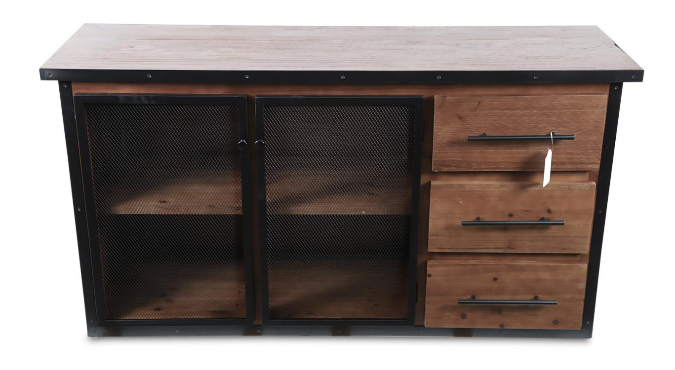 Anrichte mit 3 Schubladen Holz Braun 138x42x74cm