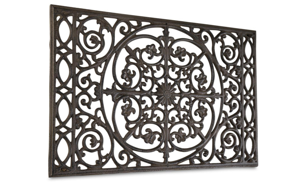 Tapis Paillasson Rectangulaire Fonte Marron 55x36x1cm