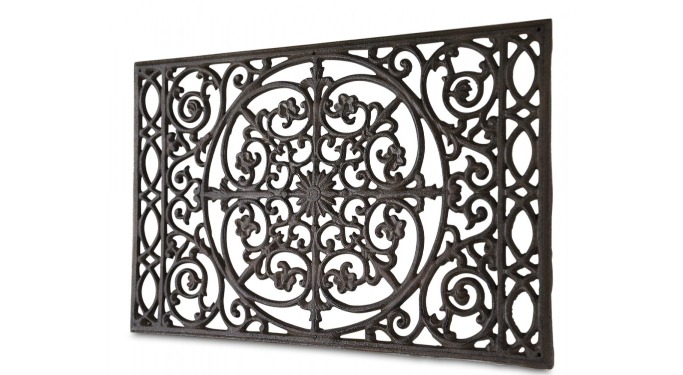 Tapis Paillasson Rectangulaire Fonte Marron 55x36x1cm