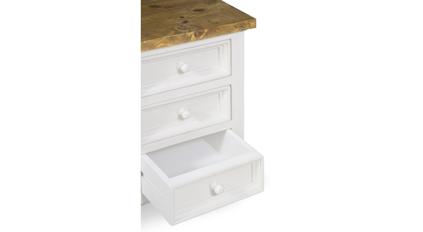 Table de Chevet Bois Blanc 50 x 50 x 65cm