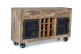 Buffet 3 Tiroirs Bois, Fer Marron 150x38x85cm